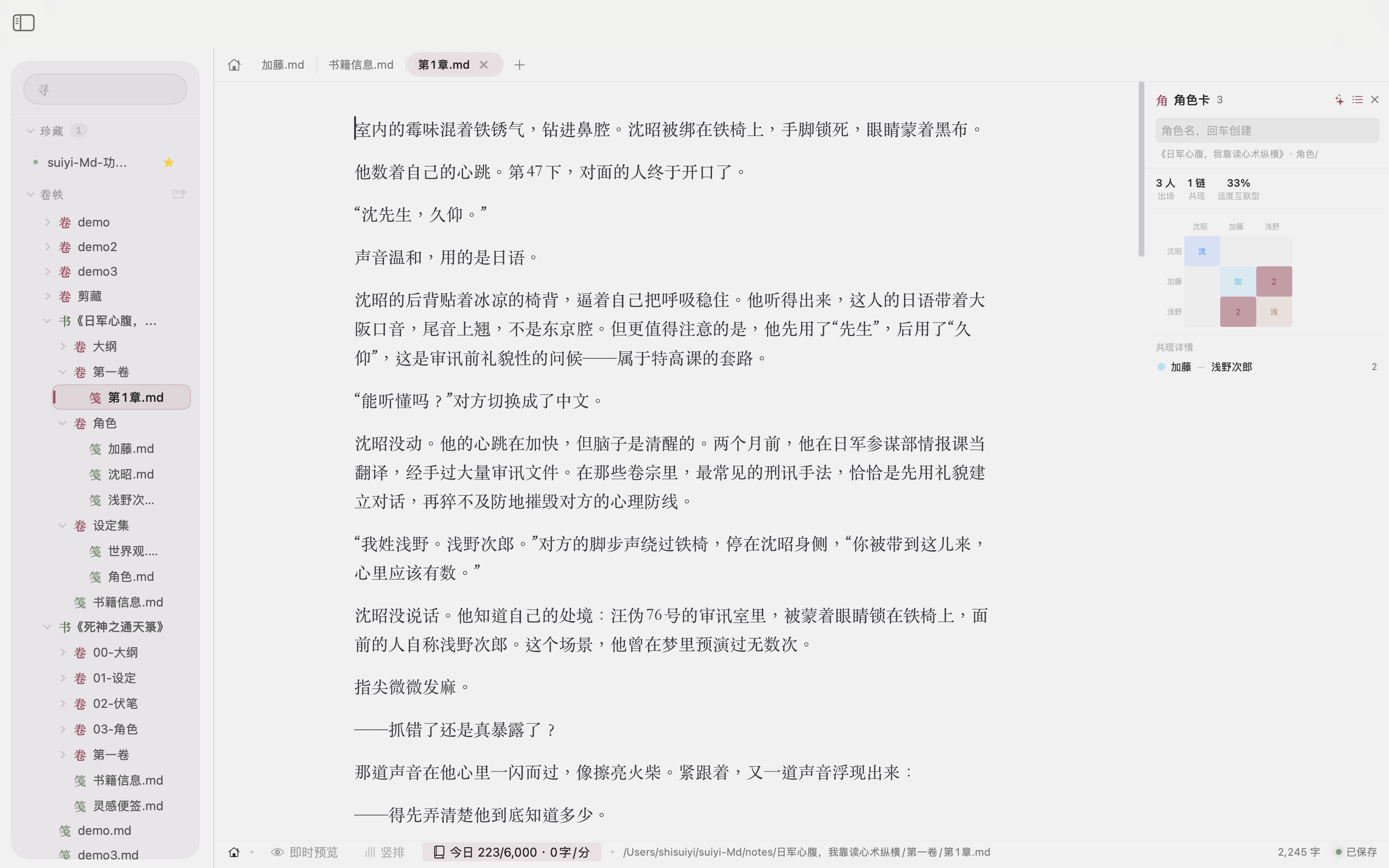 角色面板